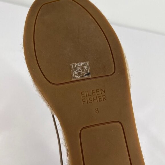 Eileen Fisher Lee 2 Slip On Espadrille Size 8 Latte Jute Foodbed - Picture 10 of 11